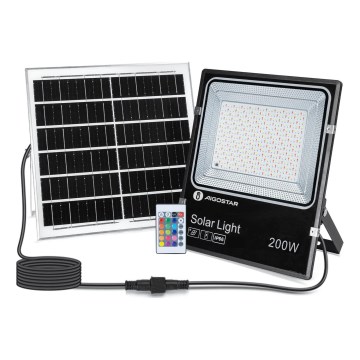 Aigostar - LED RGB Ηλιακός προβολέας Dimmable LED/200W/3,2V IP66 + τηλεχειριστήριο