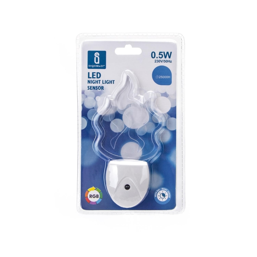 Aigostar - LED RGB νυχτερινό φως με αισθητήρα LED/0,5W/230V φλόγα