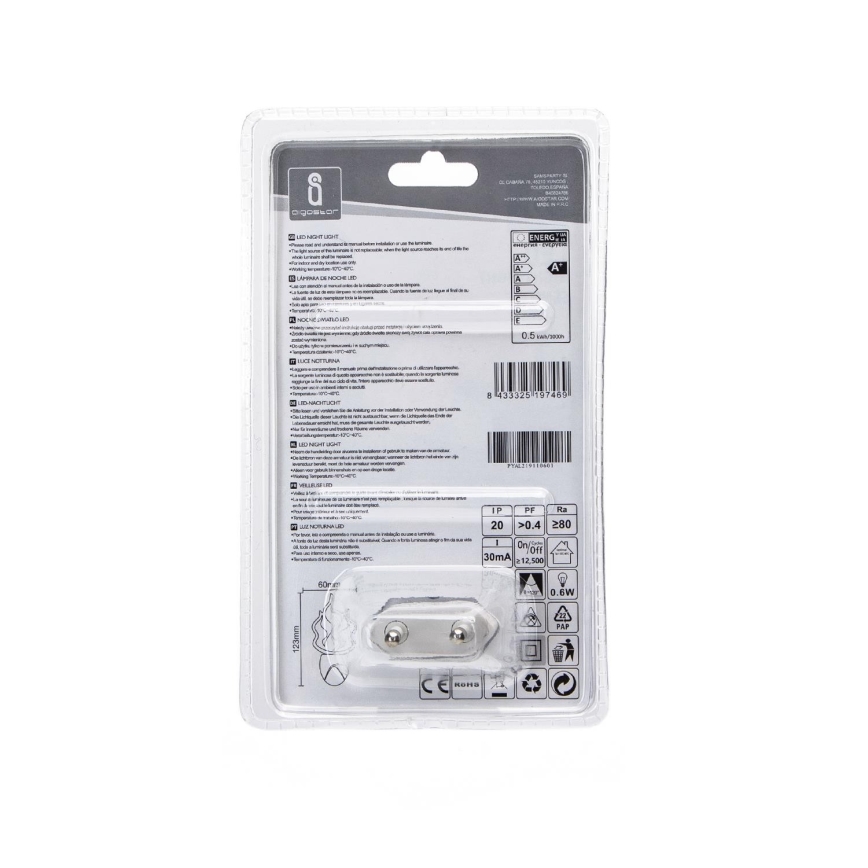 Aigostar - LED RGB νυχτερινό φως με αισθητήρα LED/0,5W/230V φλόγα