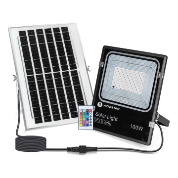 Aigostar - LED RGB Ρυθμιζόμενος ηλιακός προβολέας LED/100W/3,2V IP66 + τηλεχειριστήριο