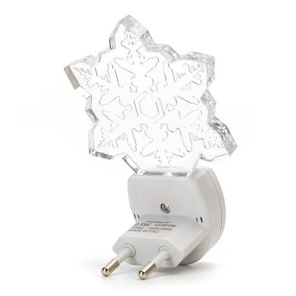 Aigostar - LED RGB Φωτάκι νυκτός με αισθητήρα σούρουπου LED/0,5W/230V snowflake