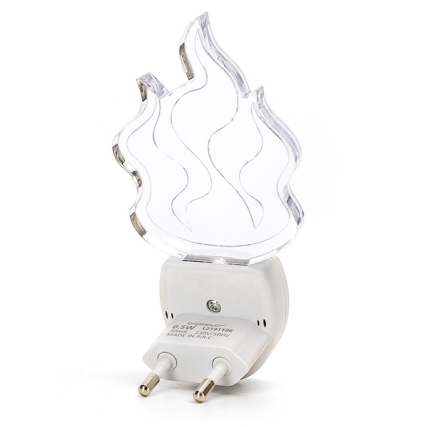 Aigostar - LED RGB φωτάκι νύχτας με αισθητήρα LED/0,5W/230V φλόγα