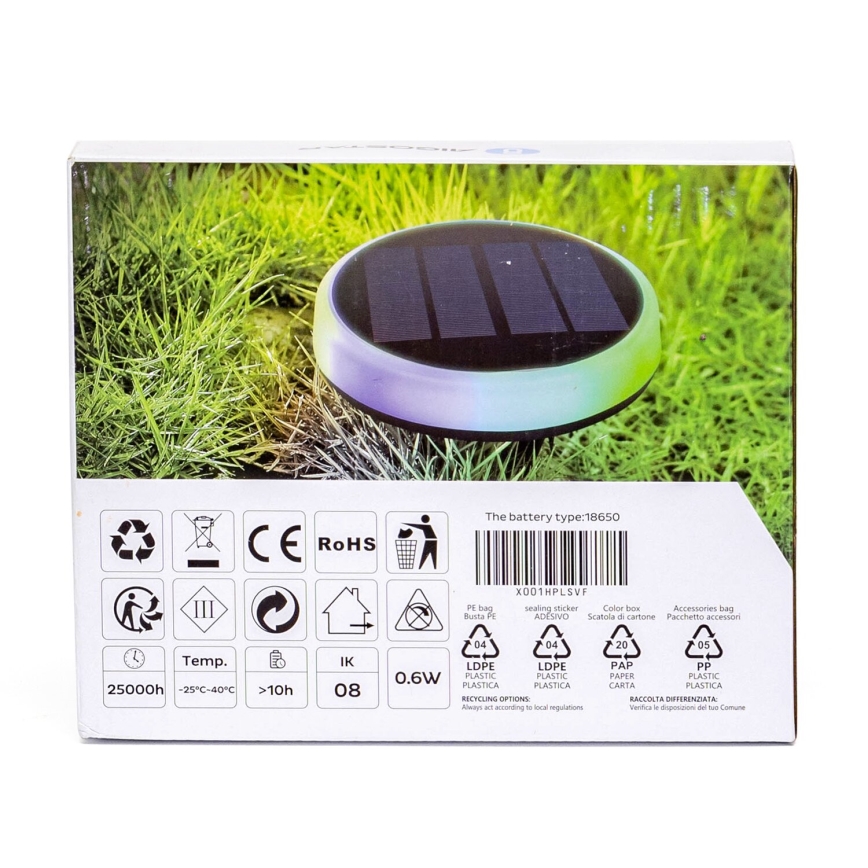 Aigostar - LED RGBIC Ηλιακό φωτιστικό LED/0,6W/3,7V IP65