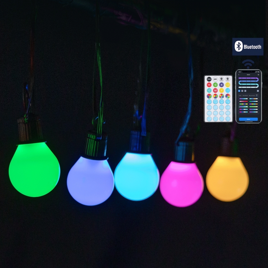 Aigostar - LED RGBICW Έξυπνη εξωτερική γιρλάντα MESH, 25 LED, 5 m, IP44, με τηλεχειριστήριο