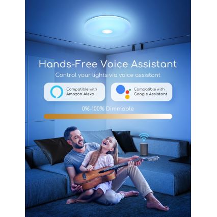 Aigostar - Ρυθμιζόμενο οροφής φωτιστικό LED RGBW 18W/230V, διάμετρος 34 εκ., Wi-Fi