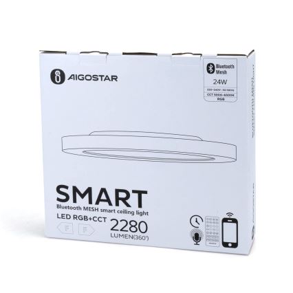 Aigostar - Ρυθμιζόμενο οροφής φωτιστικό LED RGBW MESH LED/24W/230V 3000-6500K λευκό + τηλεχειριστήριο