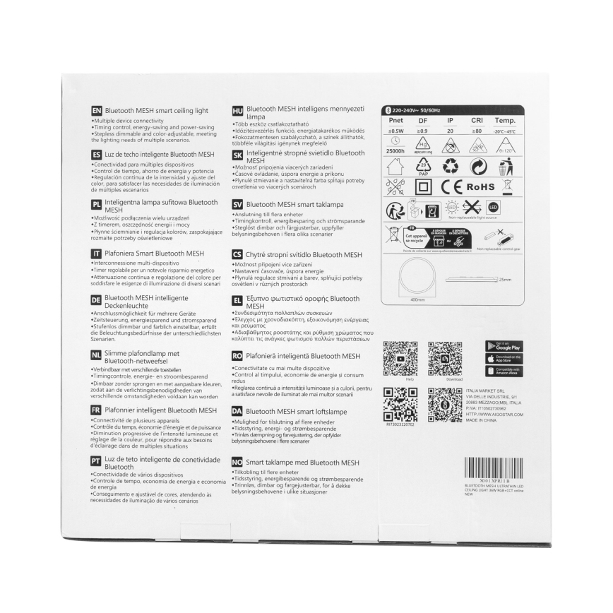 Aigostar - Ρυθμιζόμενο οροφής φωτιστικό LED RGBW MESH LED/36W/230V 3000-6500K λευκό + τηλεχειριστήριο