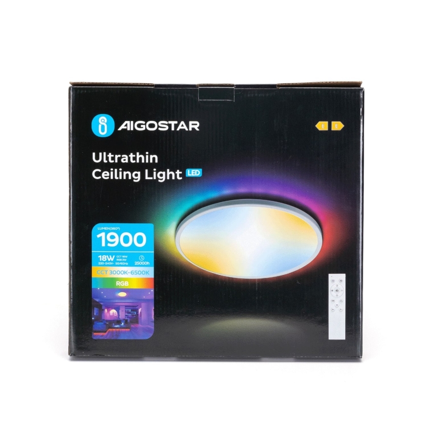 Aigostar - LED RGBW Φωτιστικό οροφής μπάνιου dimming LED/18W/230V 3000-6500K διάμετρος 30 cm IP44 + τηλεχειριστήριο