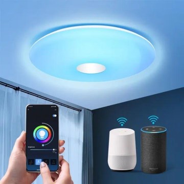 Aigostar - LED RGBW Dimmable φωτιστικό οροφής 18W/230V διάμετρος 34 cm Wi-Fi
