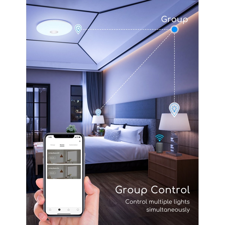 Aigostar - LED RGBW Dimmable φωτιστικό οροφής 18W/230V διάμετρος 34 cm Wi-Fi