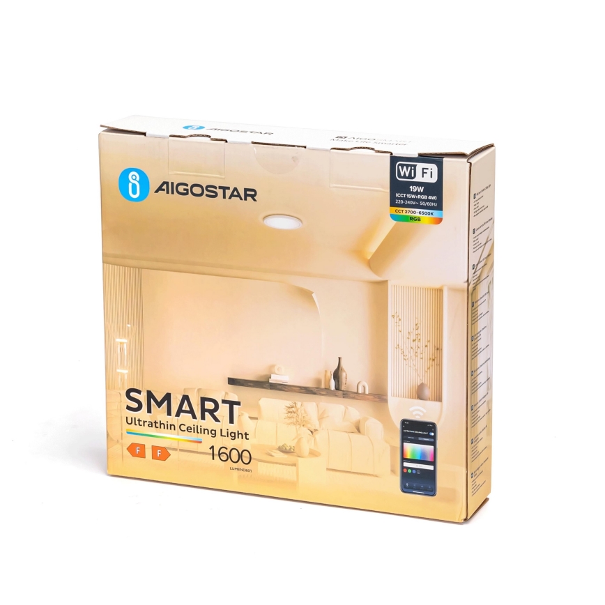 Aigostar - LED RGBW Dimmable φωτιστικό οροφής LED/19W/230V 2700-6500K Wi-Fi