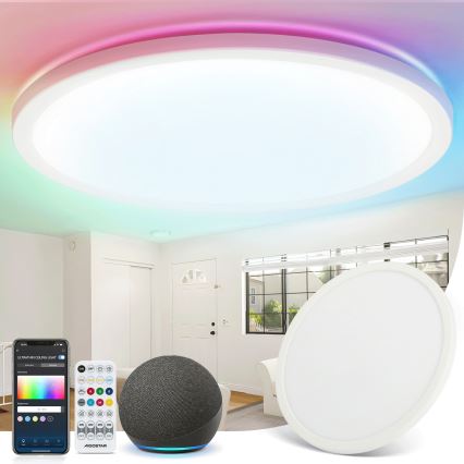 Aigostar - LED RGBW Dimmable φωτιστικό οροφής MESH LED/24W/230V 3000-6500K λευκό + τηλεχειριστήριο
