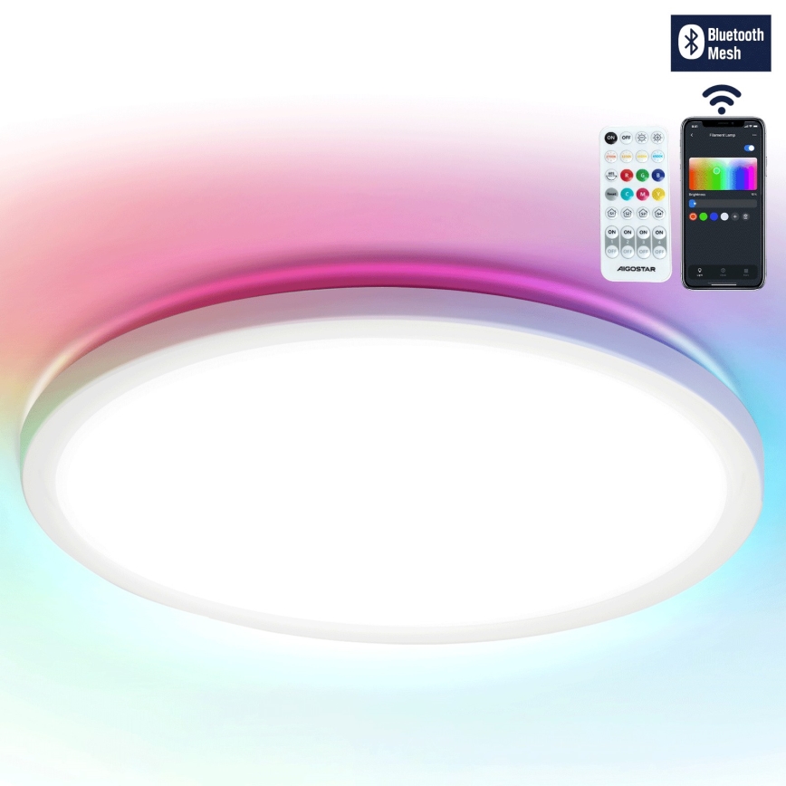 Aigostar - LED RGBW Dimmable φωτιστικό οροφής MESH LED/24W/230V 3000-6500K λευκό + τηλεχειριστήριο