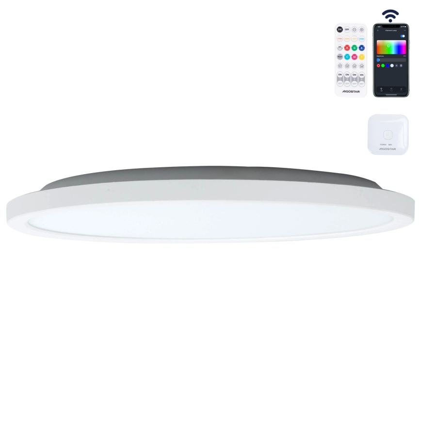 Aigostar - LED RGBW Dimmable φωτιστικό οροφής MESH LED/24W/230V 3000-6500K λευκό + τηλεχειριστήριο