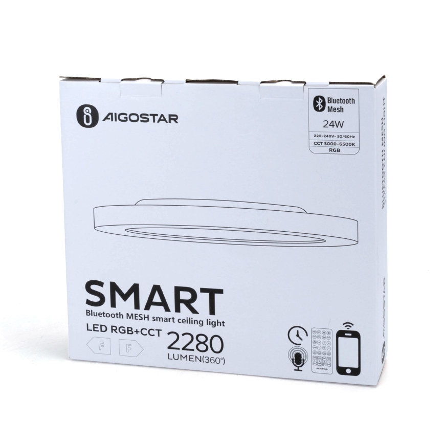 Aigostar - LED RGBW Dimmable φωτιστικό οροφής MESH LED/24W/230V 3000-6500K λευκό + τηλεχειριστήριο