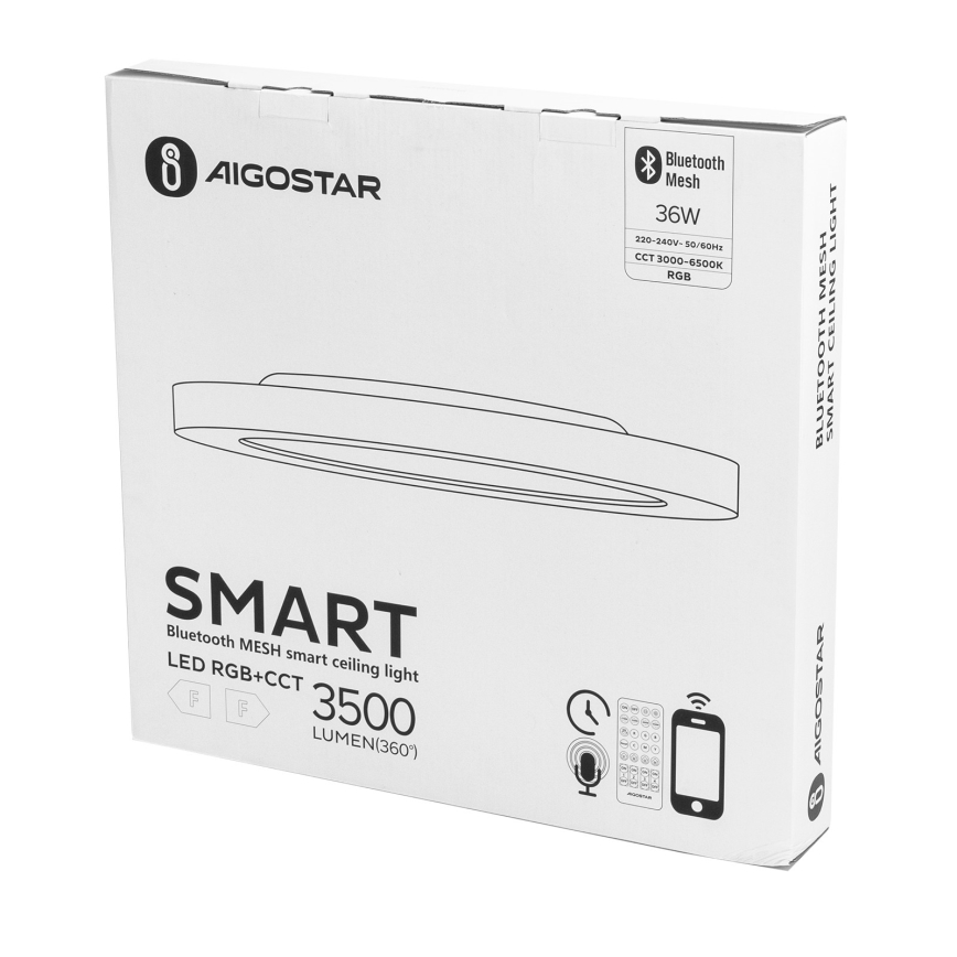 Aigostar - LED RGBW Dimmable φωτιστικό οροφής MESH LED/36W/230V 3000-6500K λευκό + τηλεχειριστήριο