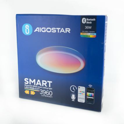 Aigostar - LED RGBW Dimmable φωτιστικό οροφής MESH LED/36W/230V 3000-6500K + τηλεχειριστήριο
