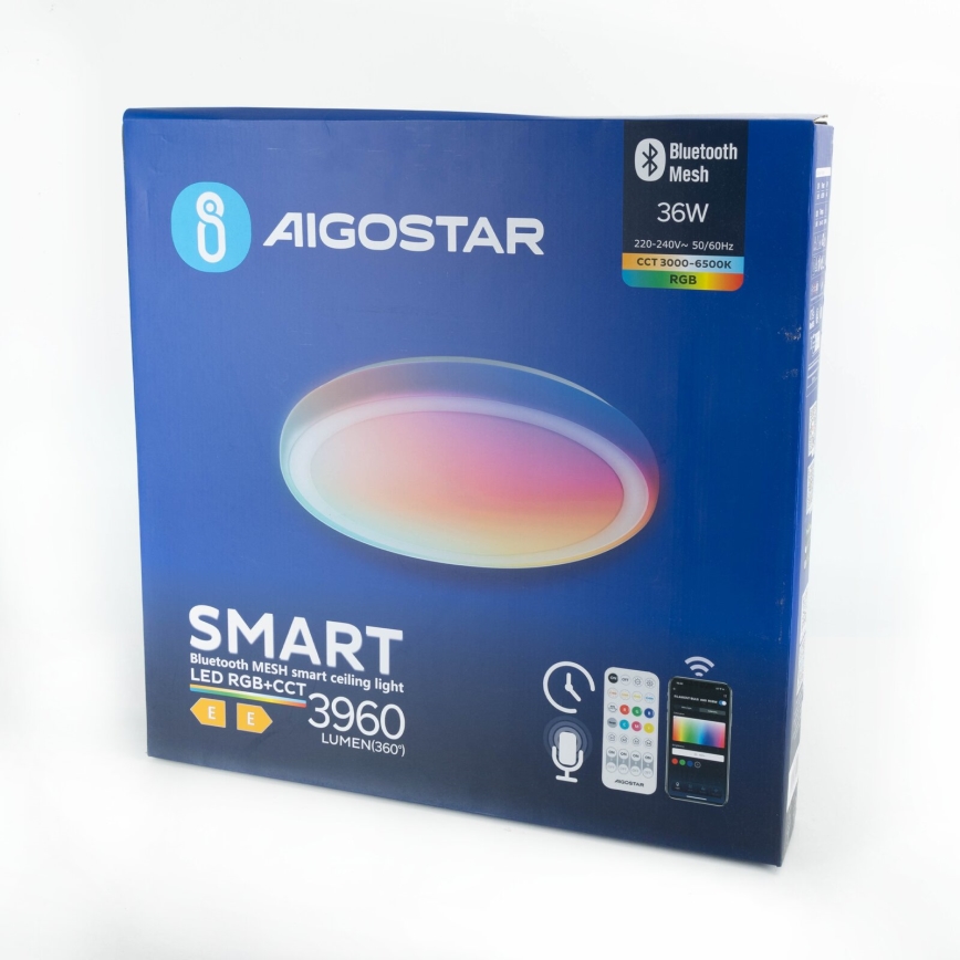 Aigostar - LED RGBW Dimmable φωτιστικό οροφής MESH LED/36W/230V 3000-6500K + τηλεχειριστήριο