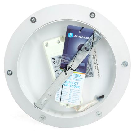 Aigostar - LED RGBW Φωτιστικό τοίχου dimming MESH Smart LED/12W/230V 2700-6500K λευκό + τηλεχειριστήριο