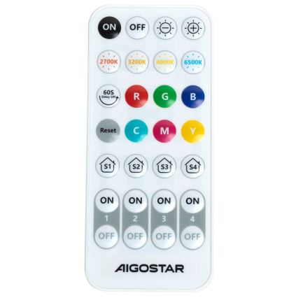 Aigostar - LED RGBW Φωτιστικό τοίχου dimming MESH Smart LED/12W/230V 2700-6500K λευκό + τηλεχειριστήριο