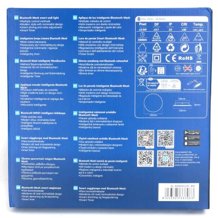 Aigostar - LED RGBW Φωτιστικό τοίχου dimming MESH Smart LED/12W/230V 2700-6500K λευκό + τηλεχειριστήριο