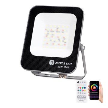 Aigostar - LED RGBW Dimming προβολέας MESH Smart LED/20W/230V 6500K IP65 + τηλεχειριστήριο