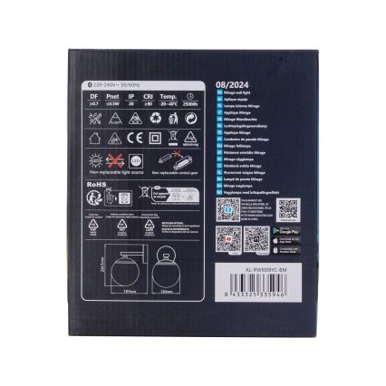 Aigostar - LED RGBW Φωτιστικό τοίχου dimming MESH Smart LED/8W/230V + τηλεχειριστήριο