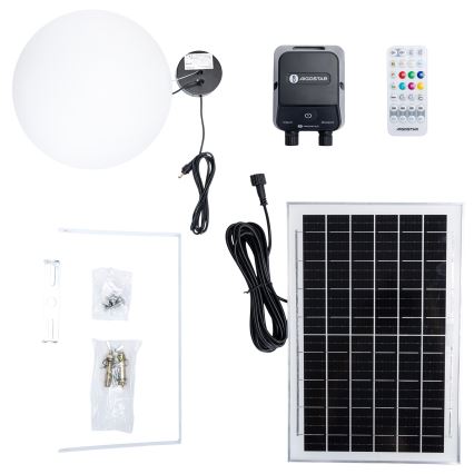Aigostar - LED RGBW Ρυθμιζόμενο ηλιακό κρεμαστό φωτιστικό MESH LED/5W/3,7V 8000 mAh 2700K-6500K IP65 διάμ. 30 cm