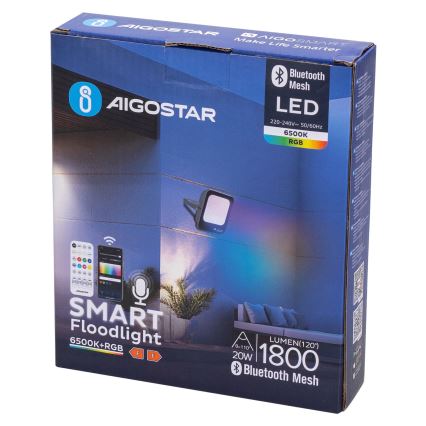 Aigostar - LED RGBW Dimming προβολέας MESH Smart LED/20W/230V 6500K IP65 + τηλεχειριστήριο