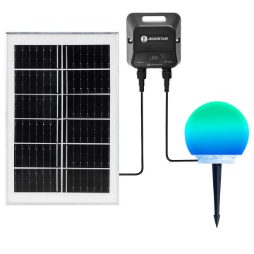 Aigostar - LED RGBW ρυθμιζόμενη εξωτερική λάμπα MESH LED/20W/3,7V 4000mAh 2700-6500K IP65 διάμ. 15 cm + τηλεχειριστήριο