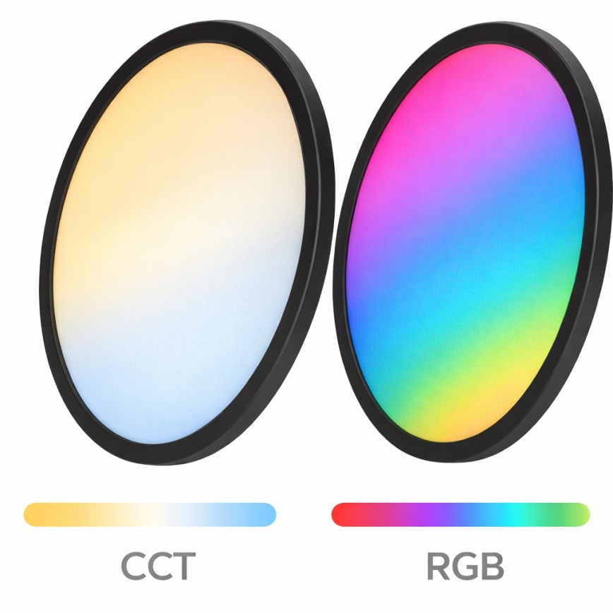 Aigostar - Ρυθμιζόμενο φωτιστικό οροφής LED RGBW MESH 24W/230V 3000-6500K μαύρο + τηλεχειριστήριο