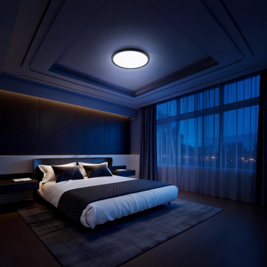 Aigostar - LED RGBW Ρυθμιζόμενο φωτιστικό οροφής MESH LED/36W/230V 3000-6500K μαύρο + τηλεχειριστήριο