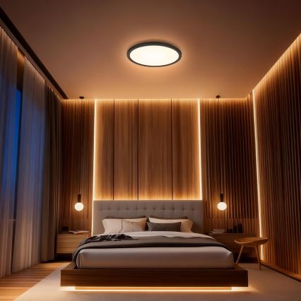 Aigostar - LED RGBW Ρυθμιζόμενο φωτιστικό οροφής MESH LED/36W/230V 3000-6500K μαύρο + τηλεχειριστήριο