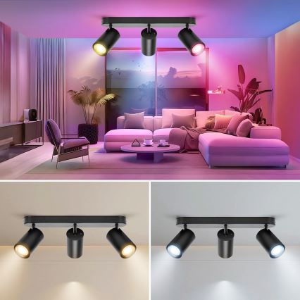 Aigostar - LED RGBW ρυθμιζόμενο σποτ MESH 3xLED/4,9W/230V 2700-6500K λευκό + τηλεχειριστήριο