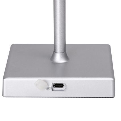 Aigostar - Εξωτερικό επαναφορτιζόμενο επιτραπέζιο φωτιστικό LED RGBW με ρύθμιση φωτεινότητας LED/4W/5V 3600mAh λευκό/ματ χρώμιο IP54