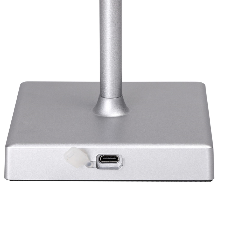 Aigostar - LED RGBW Dimmable επαναφορτιζόμενο επιτραπέζιο φωτιστικό εξωτερικού χώρου LED/4W/5V 3600mAh λευκό/ματ χρώμιο IP54