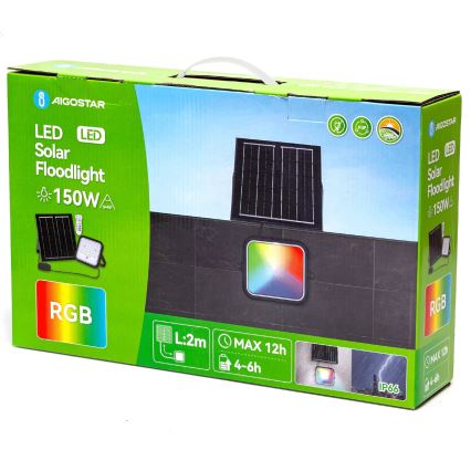 Aigostar - LED RGBW Ηλιακός προβολέας Dimmable LED/150W/3,4V IP66 + τηλεχειριστήριο