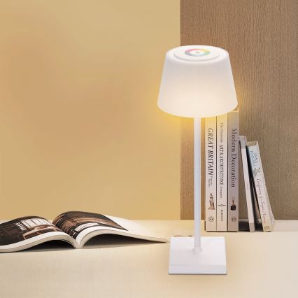 Aigostar - Επιτραπέζιο φωτιστικό LED RGBW dimmable εξωτερικού χώρου επαναφορτιζόμενο LED/4W/5V 3600mAh λευκό IP54