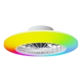 Aigostar - LED RGBW Φωτιστικό οροφής dimmable με ανεμιστήρα LED/40W/230V 2700-6500K διάμετρος 48,5 cm λευκό + τηλεχειριστήριο