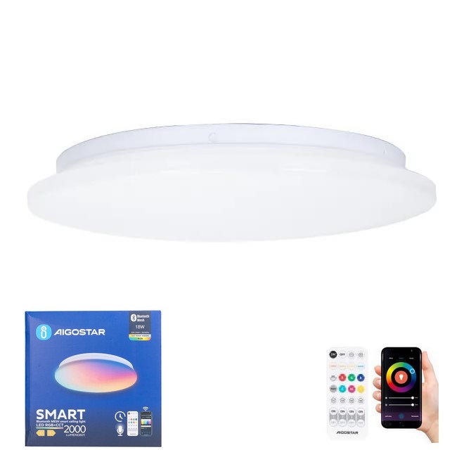 Aigostar - LED RGBW Φωτιστικό οροφής μπάνιου dimming MESH Smart LED/18W/230V 3000-6500K IP44 + τηλεχειριστήριο