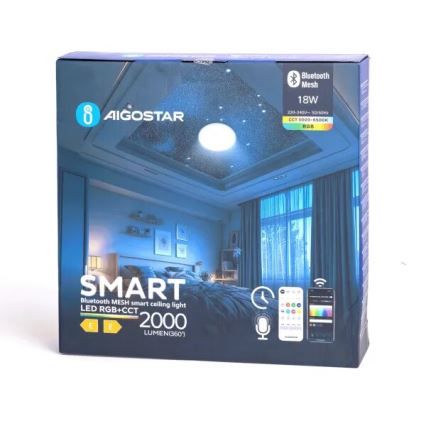 Aigostar - LED RGBW Φωτιστικό οροφής μπάνιου dimming MESH Smart LED/18W/230V 3000-6500K IP44 + τηλεχειριστήριο