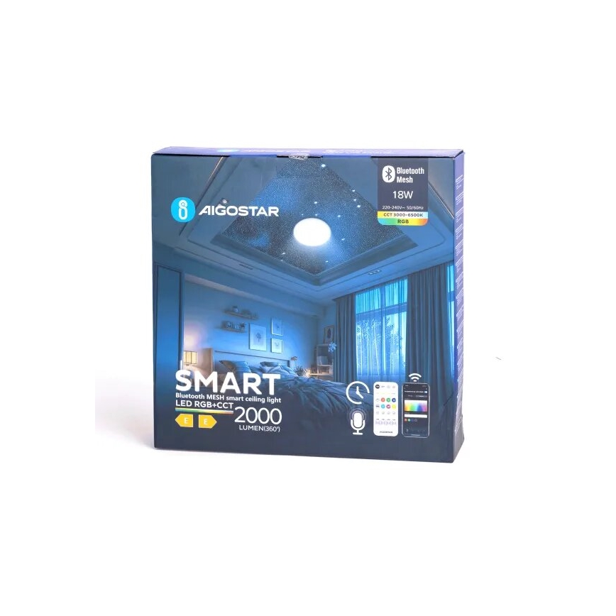 Aigostar - LED RGBW Φωτιστικό οροφής μπάνιου dimming MESH Smart LED/18W/230V 3000-6500K IP44 + τηλεχειριστήριο