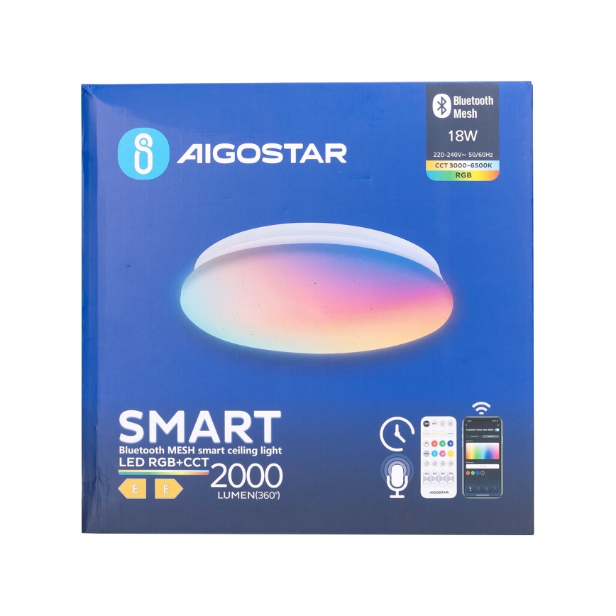 Aigostar - LED RGBW Φωτιστικό οροφής μπάνιου dimming MESH Smart LED/18W/230V 3000-6500K IP44 + τηλεχειριστήριο