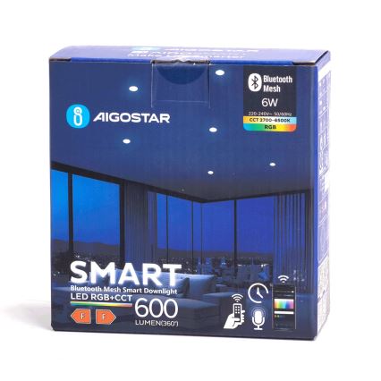Aigostar - LED RGBW Χωνευτό φωτιστικό οροφής μπάνιου dimmimg MESH Smart LED/6W/230V 2700-6500K IP44