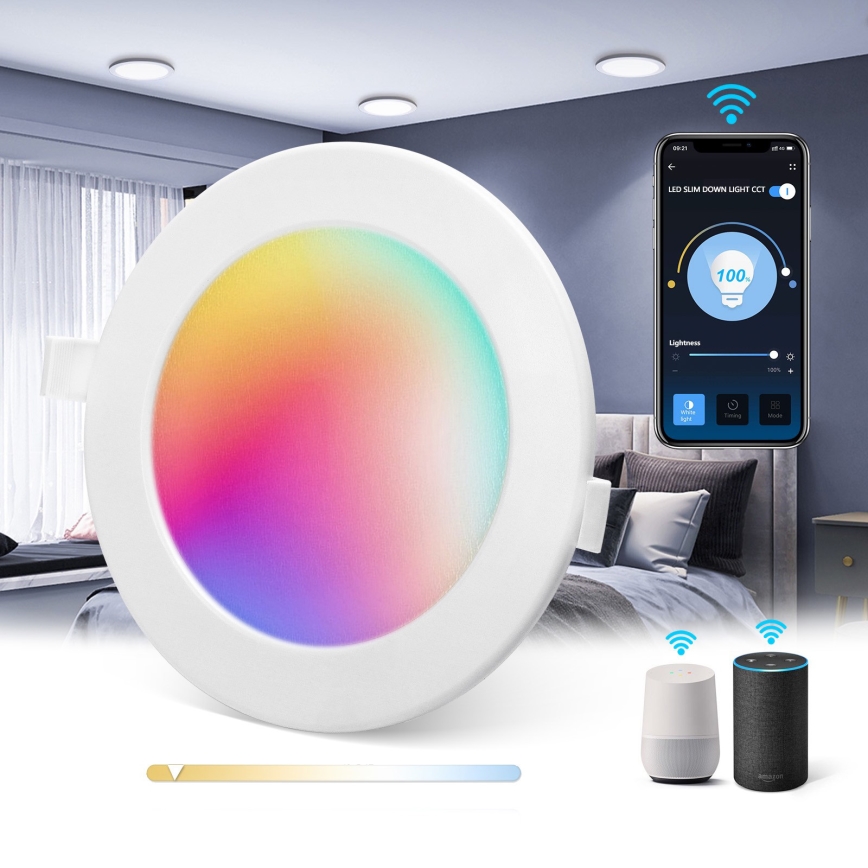 Aigostar - LED RGBW Χωνευτό φωτιστικό οροφής μπάνιου dimmimg MESH Smart LED/18W/230V 2700-6500K IP44