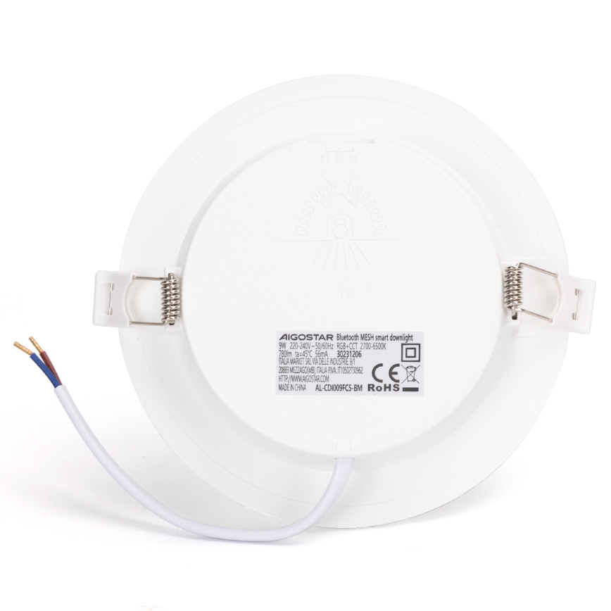 Aigostar - LED RGBW Χωνευτό φωτιστικό οροφής μπάνιου dimmimg MESH Smart LED/9W/230V 2700-6500K IP44