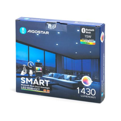 Aigostar - LED RGBW Χωνευτό φωτιστικό οροφής dimming MESH LED/15W/230V 2700-6500K διάμετρος 17 cm
