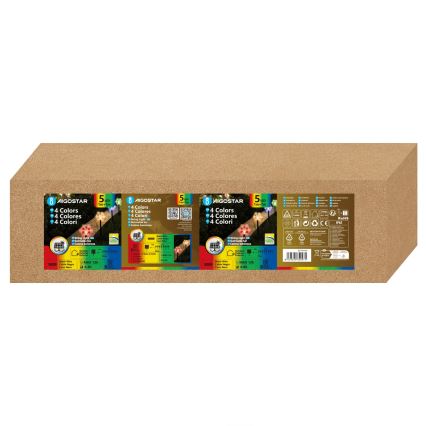 Aigostar - LED RGBY Ηλιακό χριστουγεννιάτικο φωτιστικό 5xLED/1,2V/8 λειτουργίες 1m IP65 800mAh νιφάδες