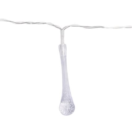 Aigostar - Γιρλάντα LED για εξωτερικούς χώρους 25xLED, 8 λειτουργίες, 3xAA, 2,5 m, IP44, πολύχρωμες σταγόνες