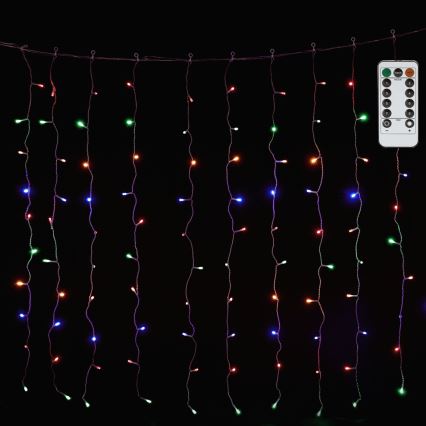 Aigostar - LED RGBY εξωτερική γιρλάντα 300xLED/8 λειτουργίες 3x1m IP44 + τηλεχειριστήριο